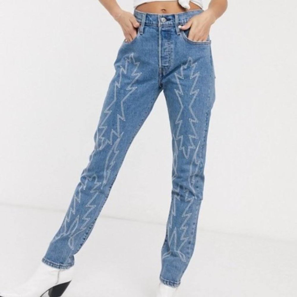 Levi's Del Norte Embroidered 501s - Size 28